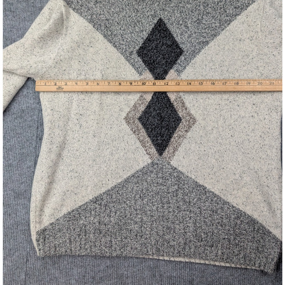 Vintage Wool Sweater Womens XL Argyle Academia Mock Neck Preppy Retro Relaxed - Picture 4 of 5